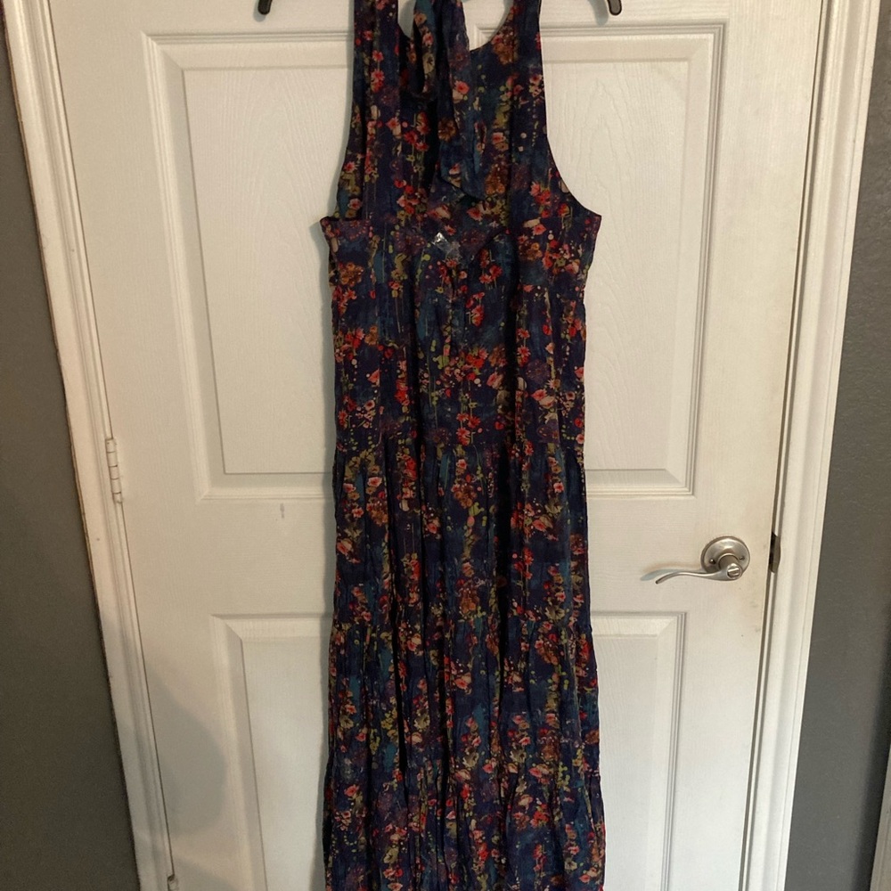 NATURAL LIFE Navy Floral Halter Maxi Dress - Picture 5 of 5